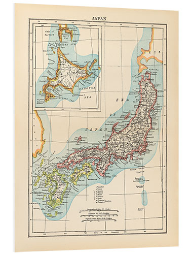 Quadro em PVC Map of Japan