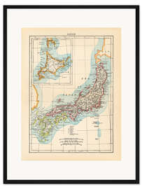 Gerahmter Kunstdruck Karte von Japan