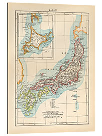 Quadro em plexi-alumínio Map of Japan