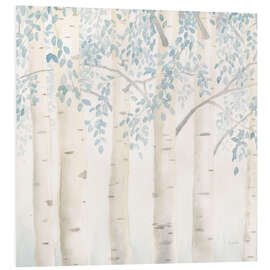 Tableau en PVC Birch trunks in the morning light I