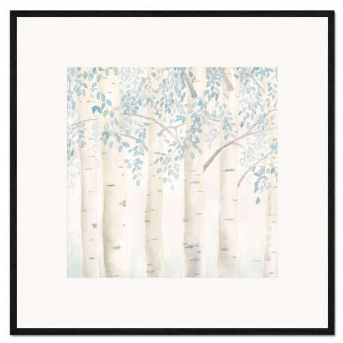 Framed art print Birch trunks in the morning light I