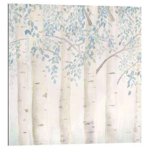 Tableau en plexi-alu Birch trunks in the morning light I