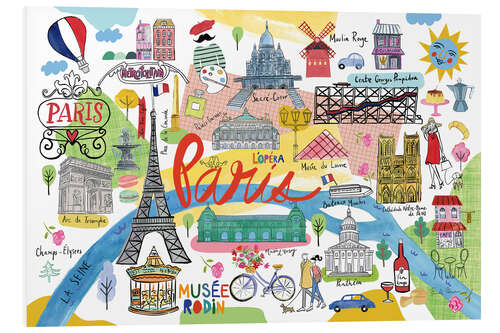 Foam board print Paris Map