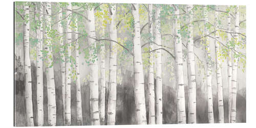 Tableau en plexi-alu Soft Birches Charcoal