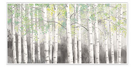 Wall print  Soft Birches Charcoal - James Wiens
