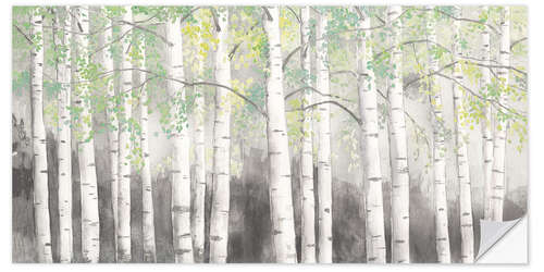 Wall sticker Soft Birches Charcoal