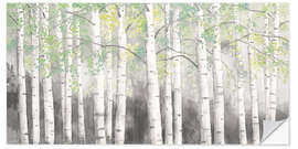 Wall sticker Soft Birches Charcoal