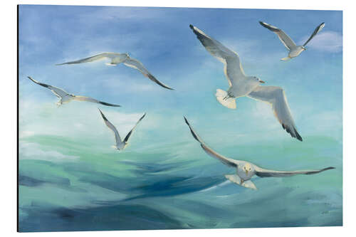 Aluminium print Seagulls above the waves