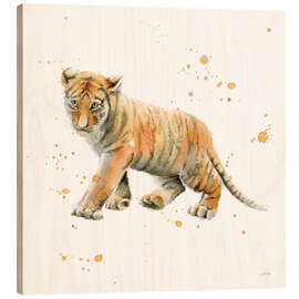 Wood print Tiger Cub