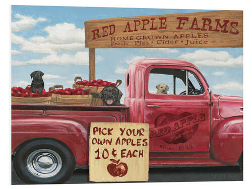 PVC print Apple farm with truck and dogs