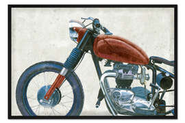 Gerahmter Kunstdruck Chopper Bike I