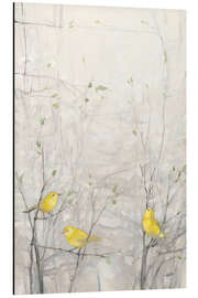 Magnettafel Gelbe Vögel auf zarten Zweigen