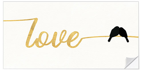 Naklejka na ścianę Typography in Gold - Love