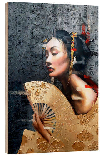 Quadro de madeira Portrait of a Geisha