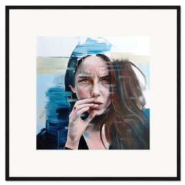 Impressão artística com moldura Portrait of beautiful sad woman