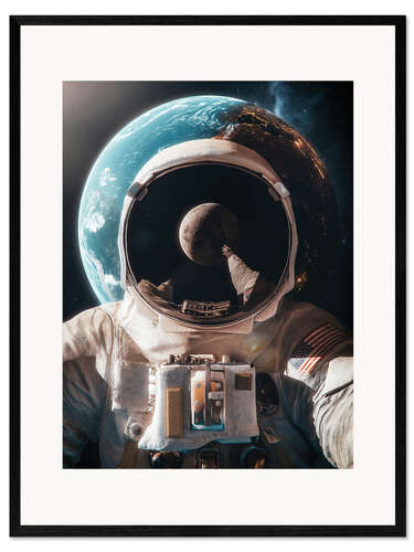 Kunsttryk i ramme Back to Moon