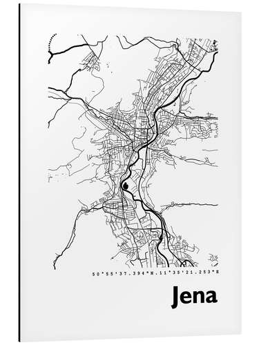 Aluminiumtavla City map of Jena