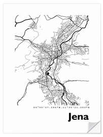 Selvklæbende plakat City map of Jena