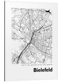 Tableau en aluminium City map of Bielefeld