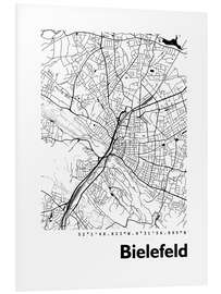 Foam board print City map of Bielefeld