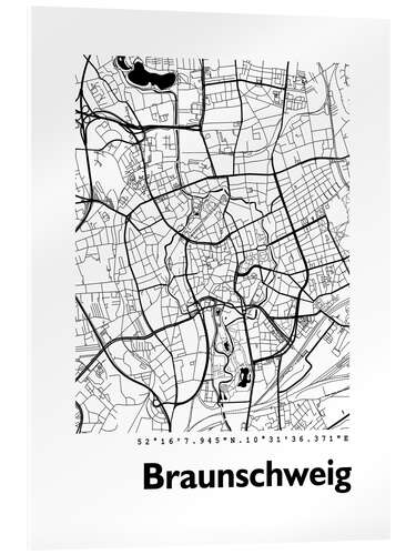 Acrylic print City map of Brunswick