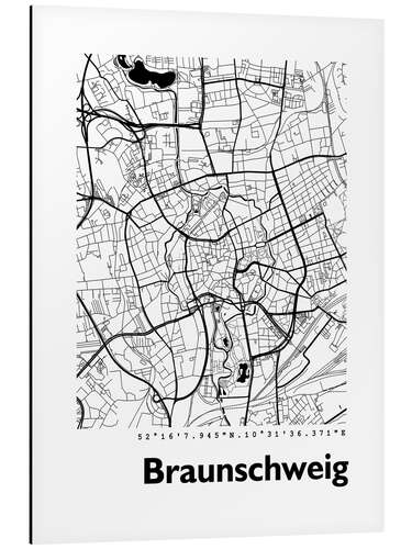 Aluminiumtavla City map of Brunswick