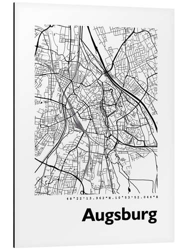 Cuadro de aluminio City map of Augsburg