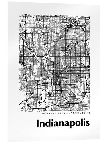 Acrylic print Indianapolis city map