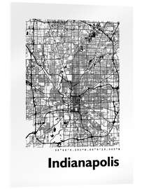 Acrylglasbild Stadtplan von Indianapolis