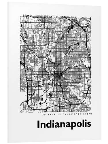 Foam board print Indianapolis city map