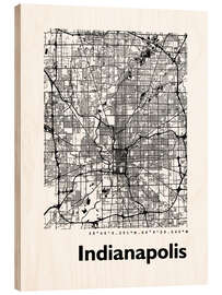 Hout print Indianapolis city map