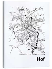 Canvas print City map of Hof