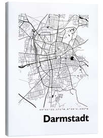 Lerretsbilde City map of Darmstadt