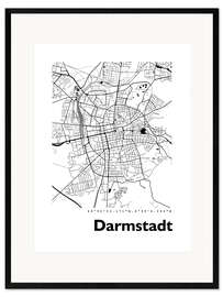 Impressão artística com moldura City map of Darmstadt