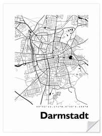 Sticker mural City map of Darmstadt