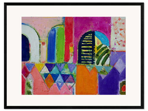 Framed art print A colourful courtyard