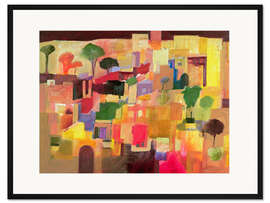 Gerahmter Kunstdruck Hügelstadt in Italien, 2008