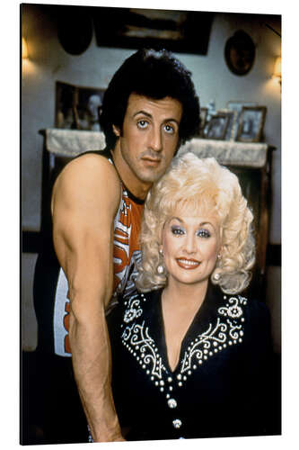 Aluminium print Sylvester Stallone And Dolly Parton