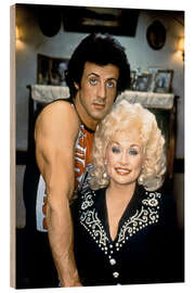 Holzbild Sylvester Stallone And Dolly Parton