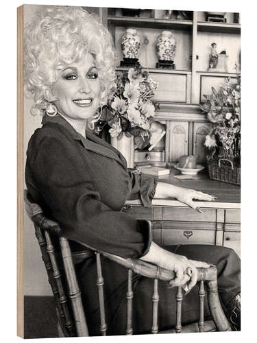 Wood print Singer Dolly Parton, 1983