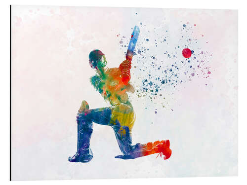 Tableau en aluminium Cricket player II