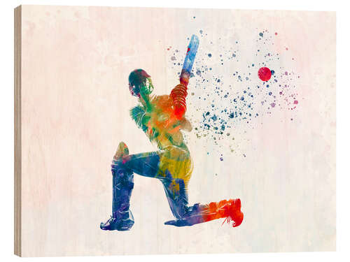 Hout print Cricket player II