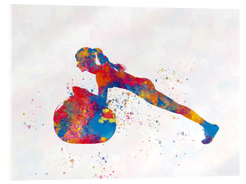 Tableau en verre acrylique Fitness exercise with a ball IV