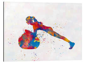 Magnettafel Fitnessübung mit einem Ball IV