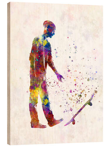 Quadro de madeira Skateboarder