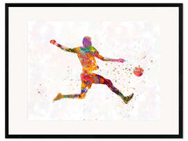 Ingelijste kunstdruk Soccer player I