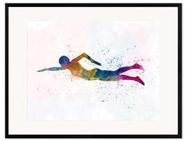 Framed art print Swimmer I