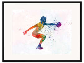 Gerahmter Kunstdruck Hanteltraining XI