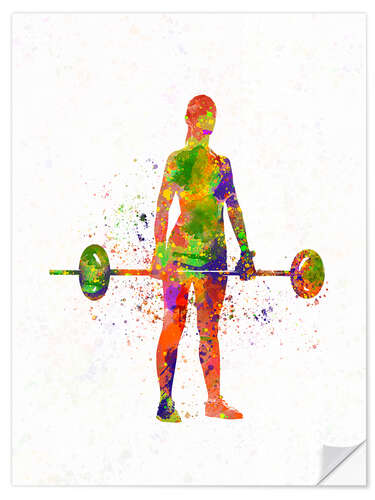 Selvklebende plakat Dumbbell exercise VII