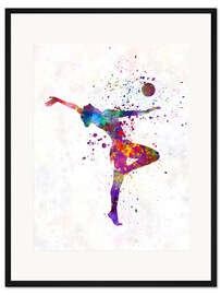 Gerahmter Kunstdruck Fitnessübung mit einem Ball II